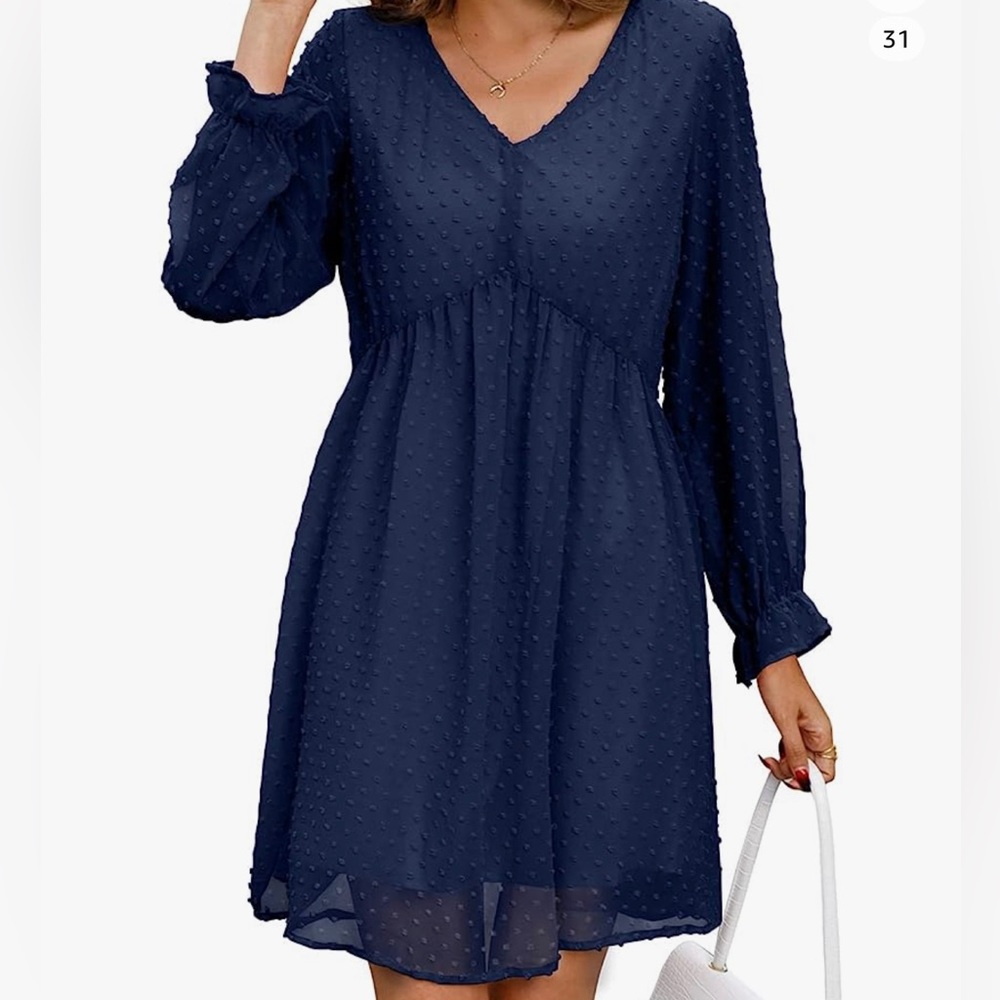 Kirundo Womens Babydoll Swiss Dot Dress Size M
